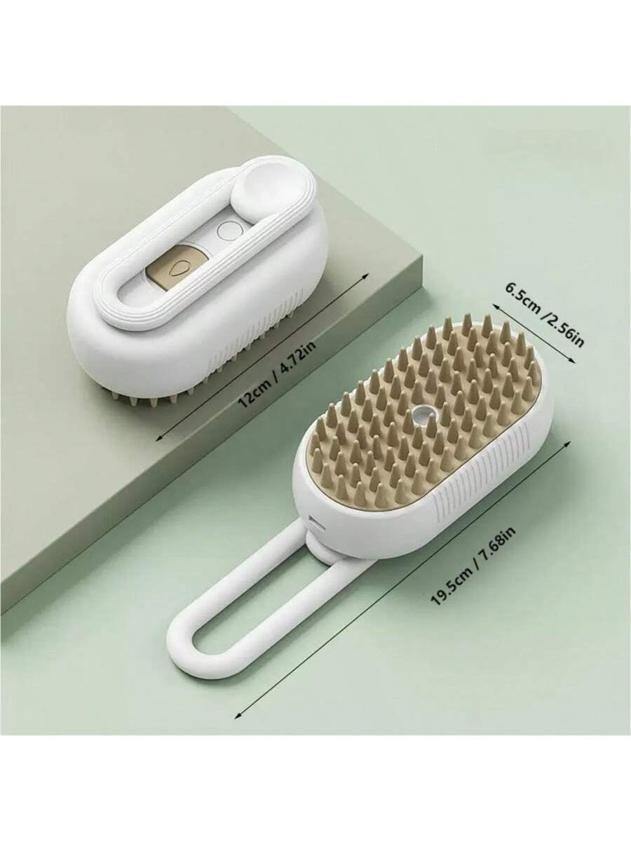 3-in-1 Steam Pet Grooming Brush – USB Dog & Cat Hair Remover with Massage
