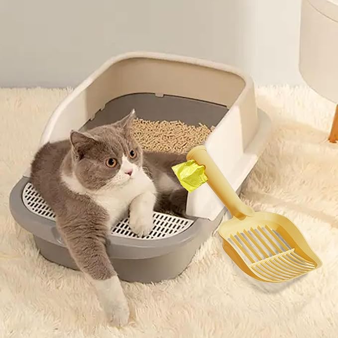 Durable Cat Litter Scoop – Sifting Design with Pet Waste Bag Holder