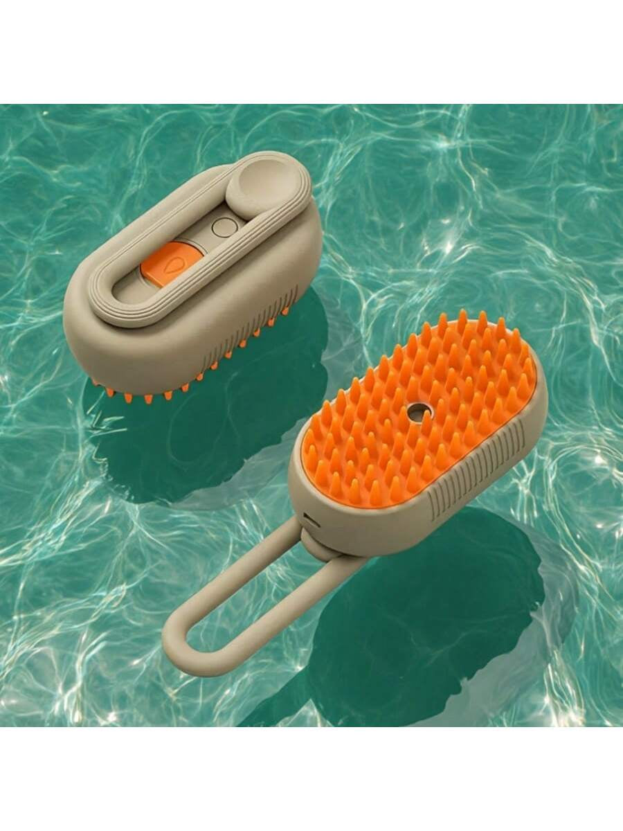 3-in-1 Steam Pet Grooming Brush – USB Dog & Cat Hair Remover with Massage
